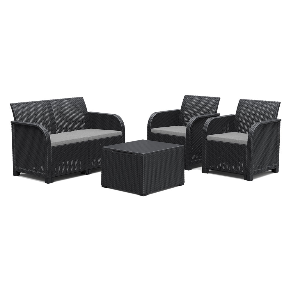 Set da giardino polipropilene ‘rosalie lounge’ colore bianco Keter