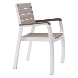 Sedia in polipropilene 'harmony armchair' bianco/cappuccino Keter
