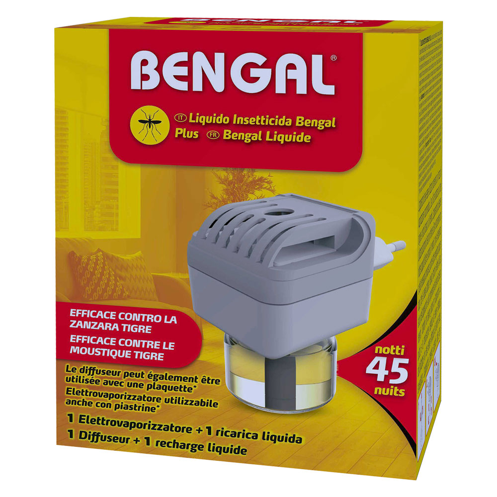 Antizanzare elettrico ad emanazione con 1 ricarica liquida 25 ml Bengal