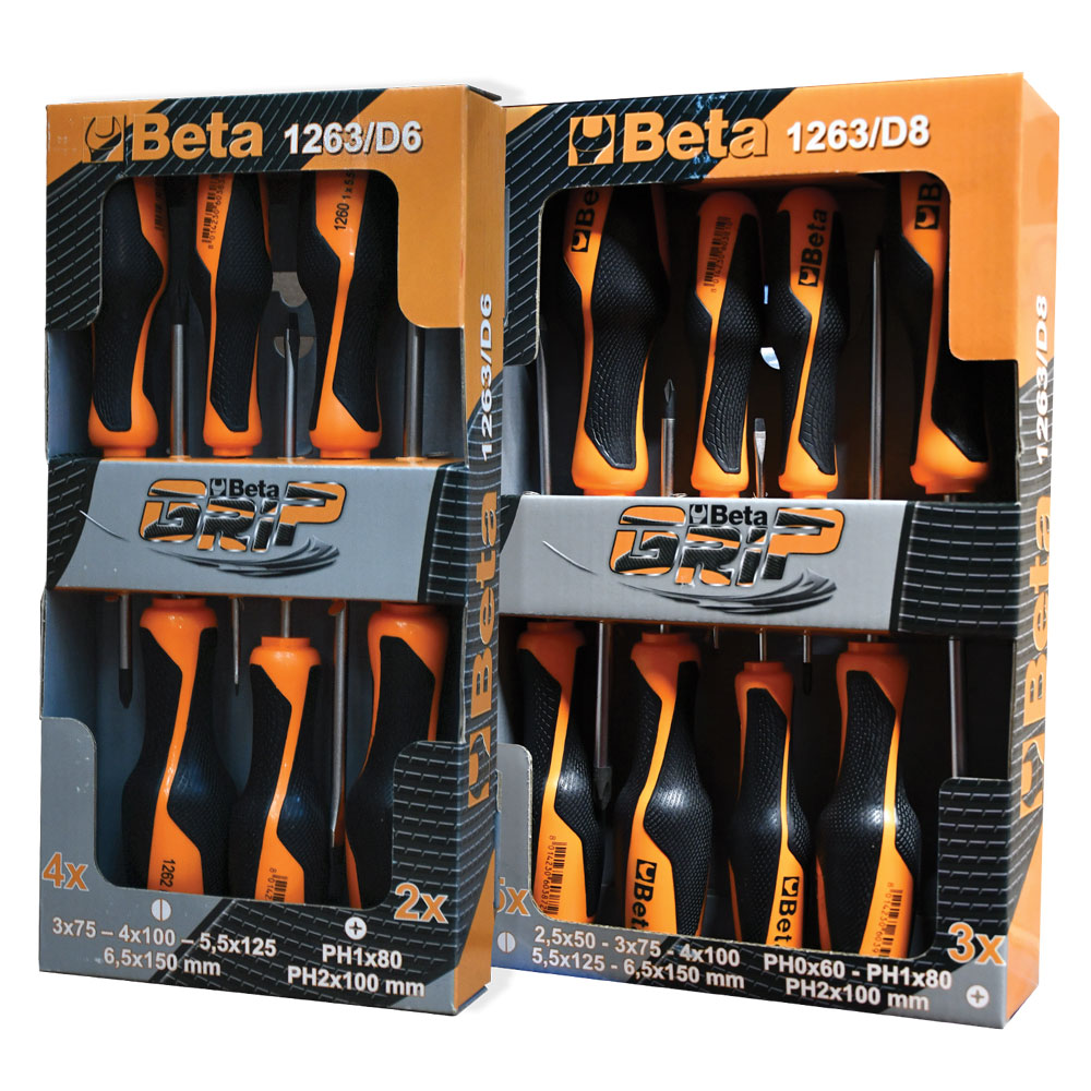 Serie giraviti art. 1263 ‘1263 d/6’ pz 6 (4 taglio – 2 croce) Beta