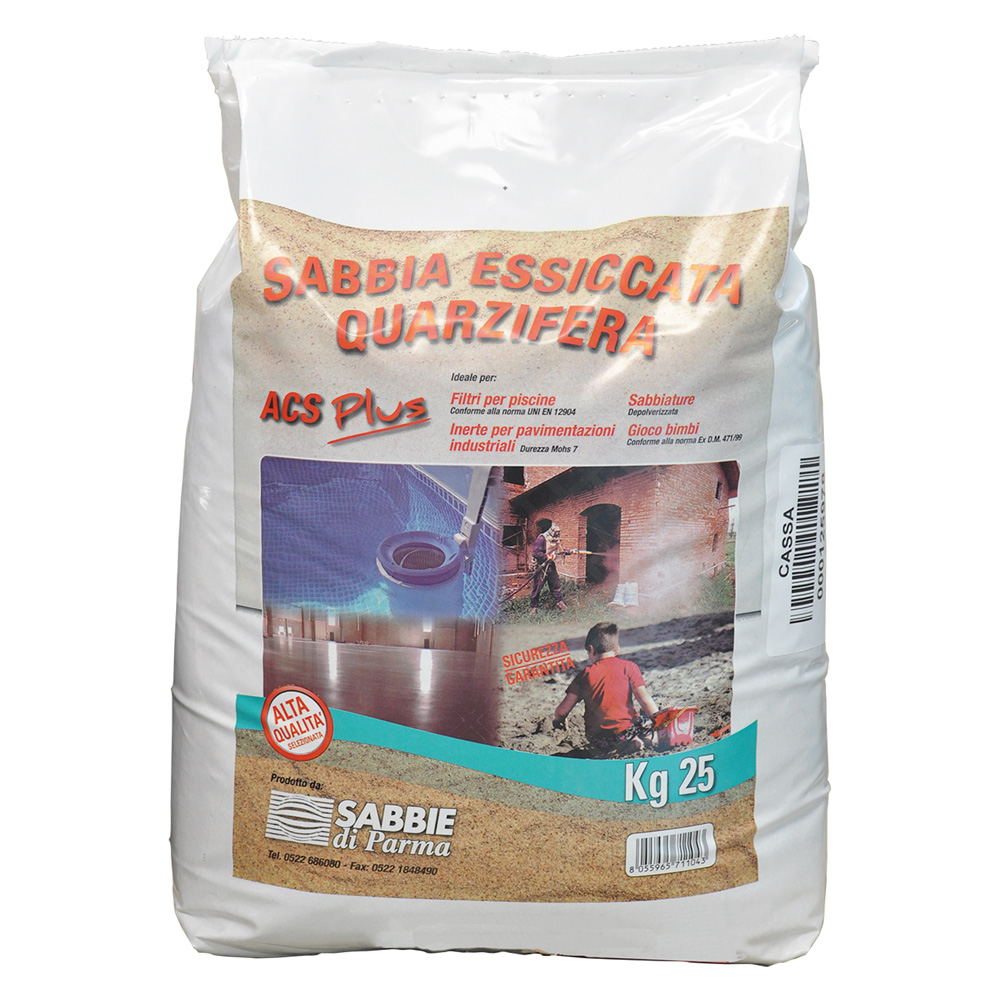 Sabbia quarzifera essiccata kg 25 c.a. Senza marca