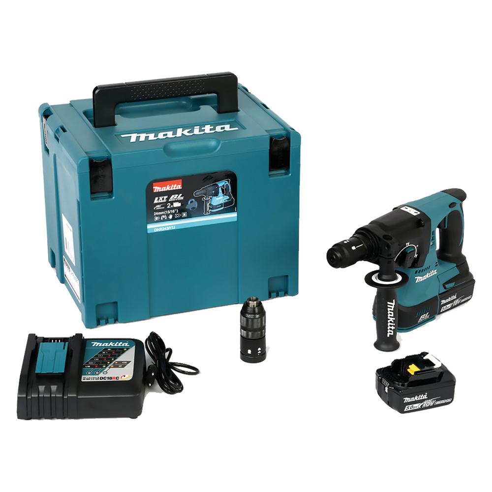 Tassellatore a batteria ‘dhr243rtj-b’ 18v – 2 x 5 ah litio Makita