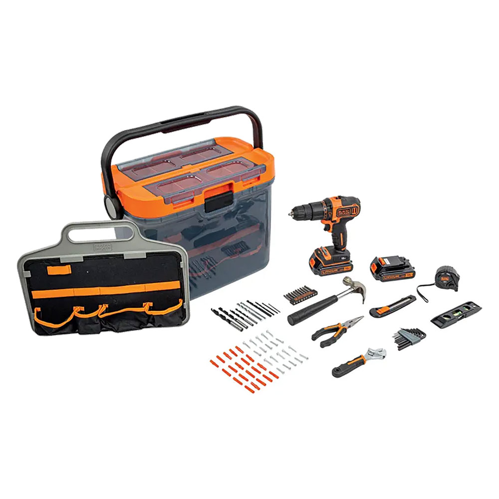 Trapano avvitatore a batteria con percussione ‘bcksb04-qw’ 18v – x2 1,5 ah litio Black decker
