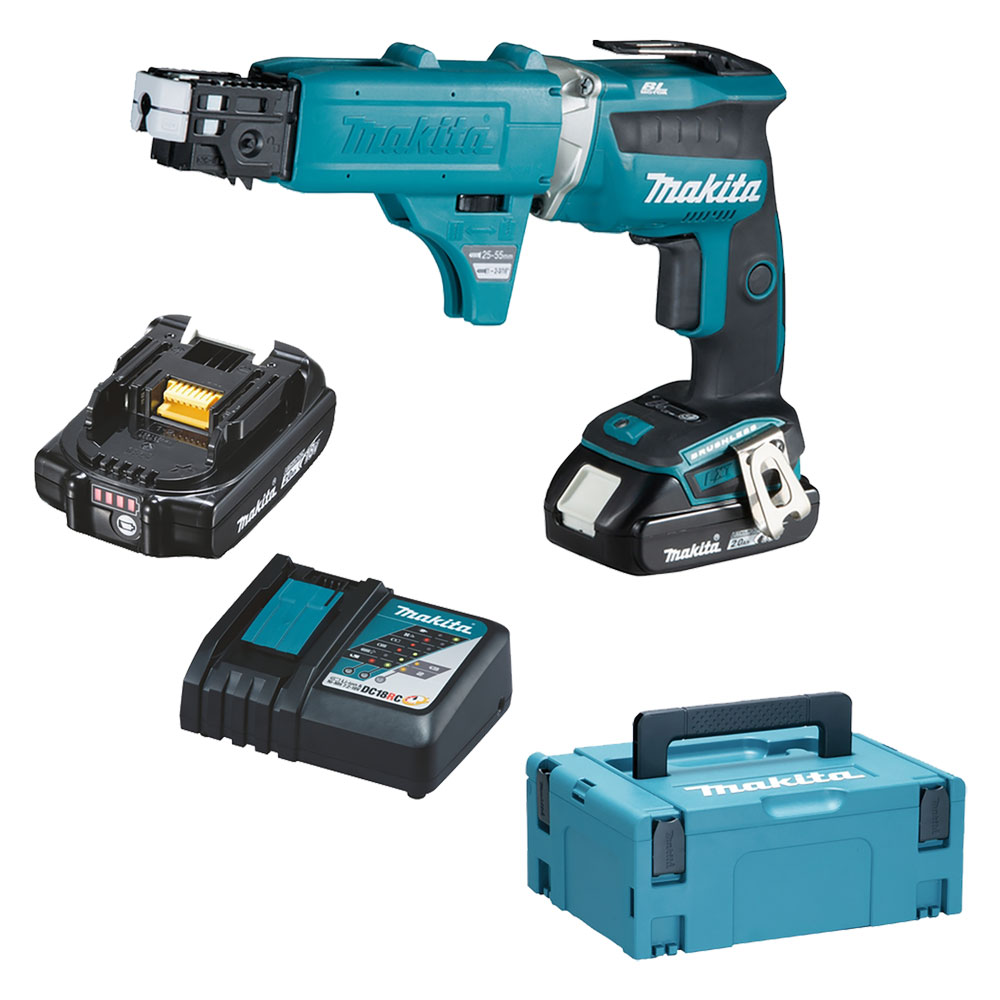 Avvitatore a batteria per cartongesso ‘dfs452ajx2’ 18v – 2 ah litio Makita