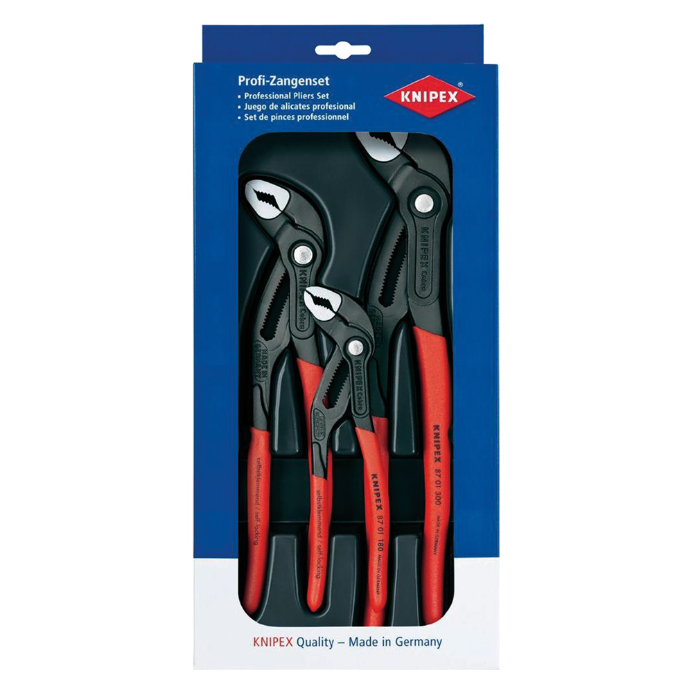 Set pinza poligrip regolabile ‘cobra’ mm 180 – 250 – 300 Knipex