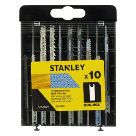 Lama per seghetto alternativo set misto hcs (5 pz) + hss (5 pz) - cassetta Stanley