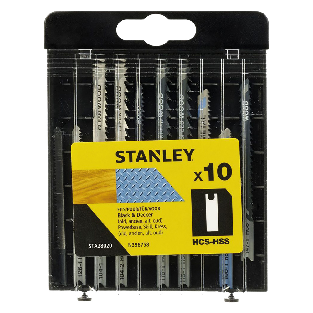 Lama per seghetto alternativo set misto hcs (5 pz) + hss (5 pz) – cassetta Stanley
