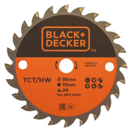 Lama tct per mini sega circolare 'a7525-xj' ø 85 mm foro 10 mm - 24 denti Black decker