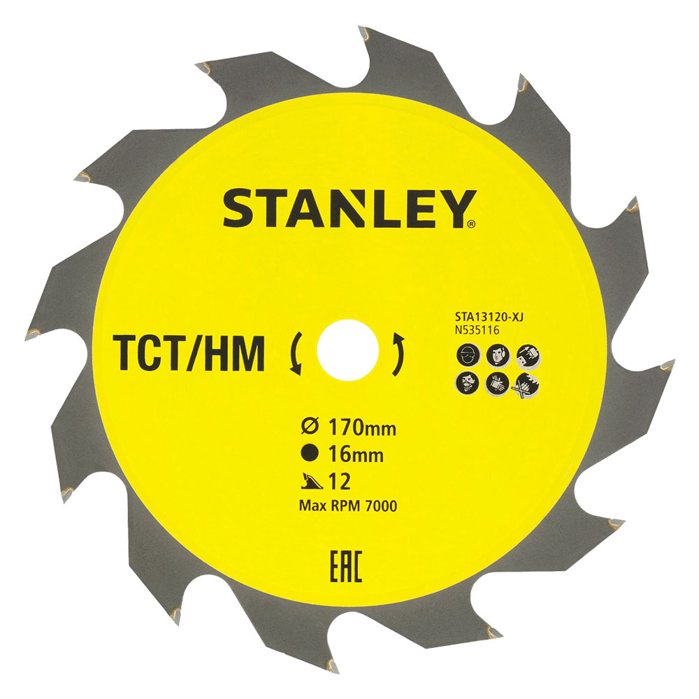 Lama per sega circolare ‘denti grandi’ ø 170 mm – foro 16 mm Stanley