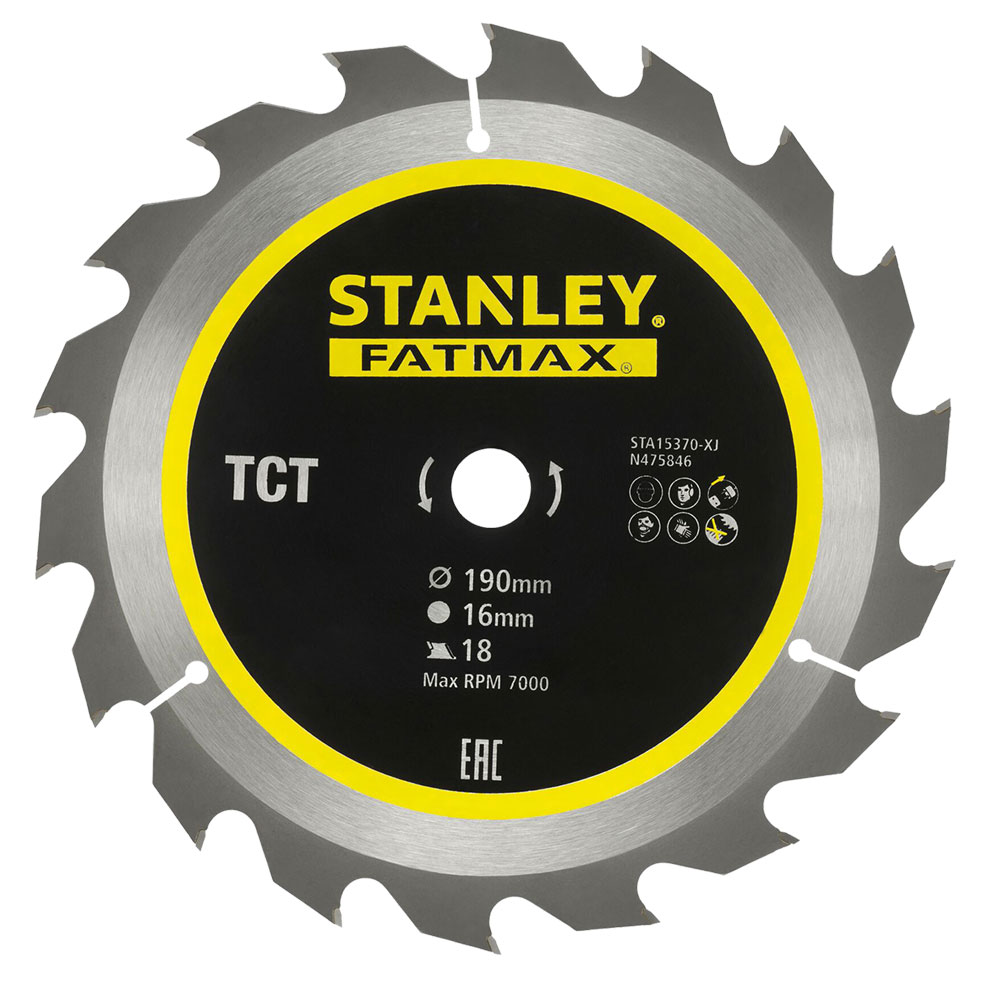 Lama per sega circolare ‘denti riaffilabili’ ø 190 mm – foro 16 mm Stanley