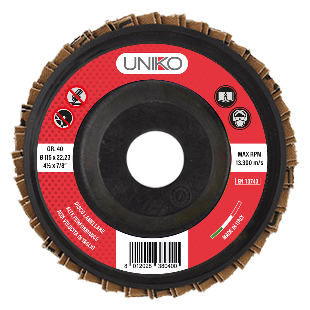 Disco lamellare per ferro ø 115 gr. 100 Uniko