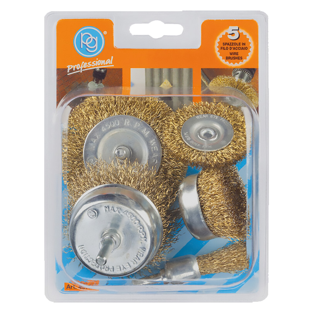 Set spazzole per trapano set 5 pezzi Pg