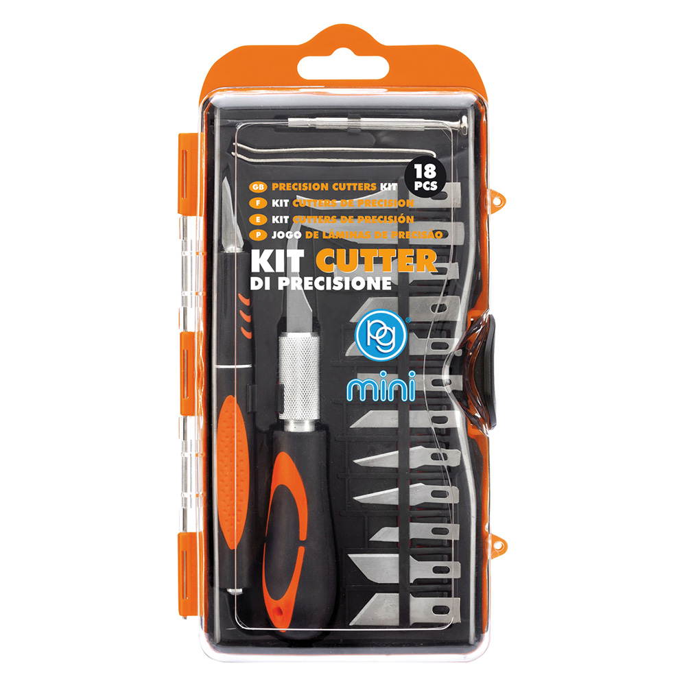 Cutter di precisione in kit 18 pezzi Pg
