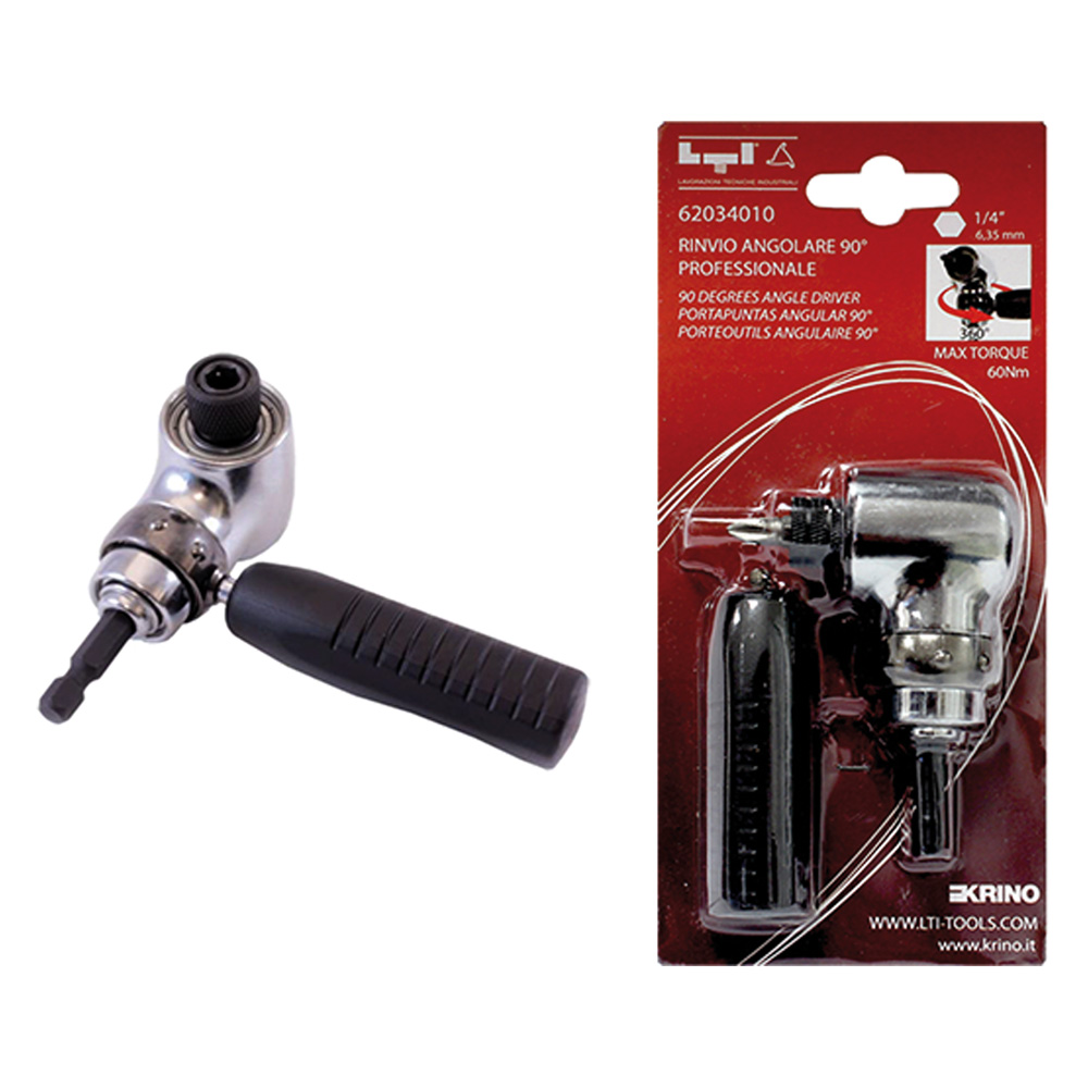 Rinvio angolare per trapano a 90° attacco 1/4 Krino