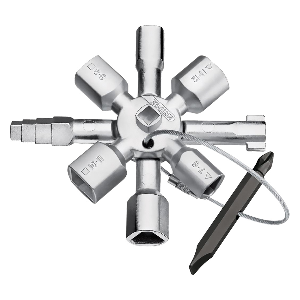 Chiave a croce per cassette/armadi tipo universale – 10 profili Knipex