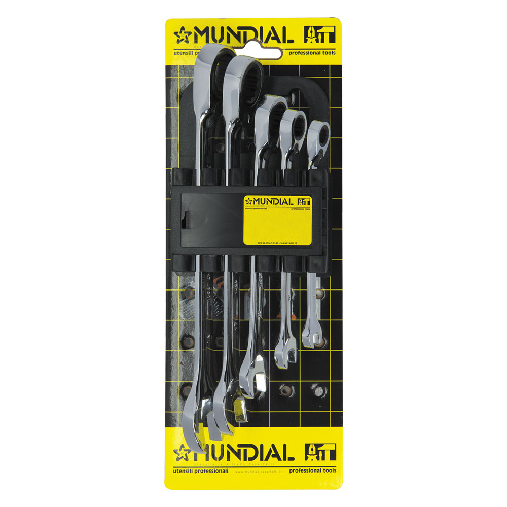 Serie chiavi combinate a cricchetto ‘standard’ 5 pezzi Mundial