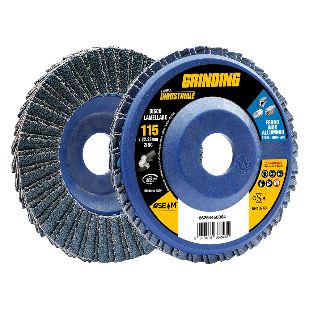 Disco lamellare per acciaio inox ‘grinding linea industriale’ ø 115 gr. 100 Grinding