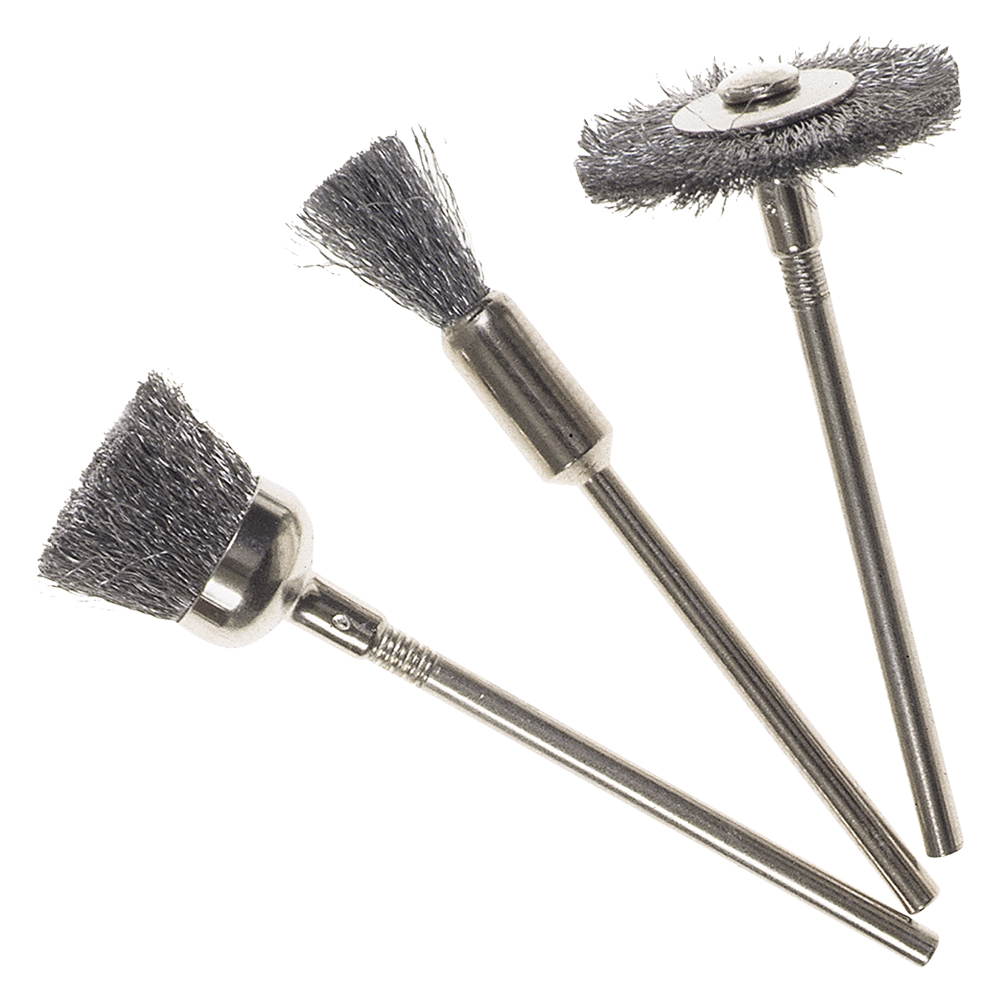 Set mini spazzole per trapano set 3 pezzi Pg