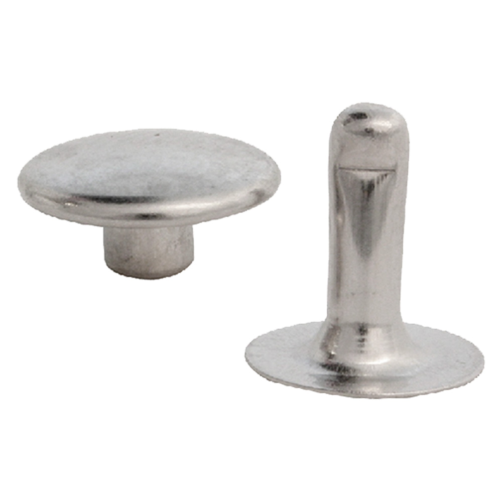Rivetto nichelato con testa maschio/femmina misura 33 – conf.5000 pz Senza marca
