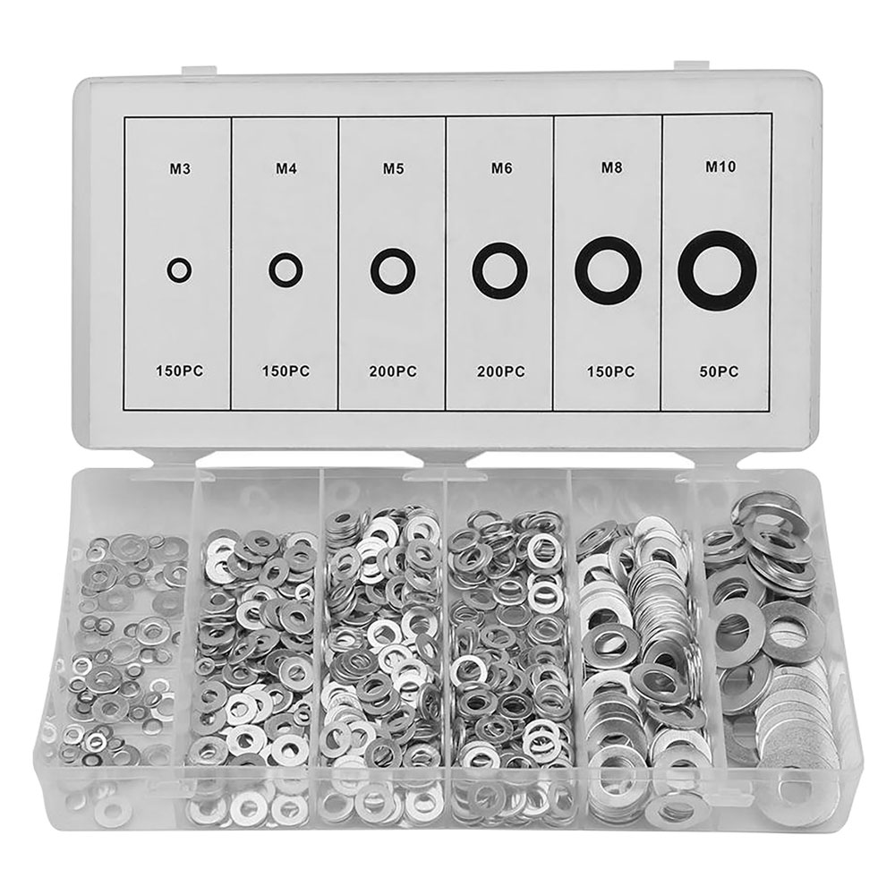 Assortimento rondelle piane totale 900 pz Senza marca