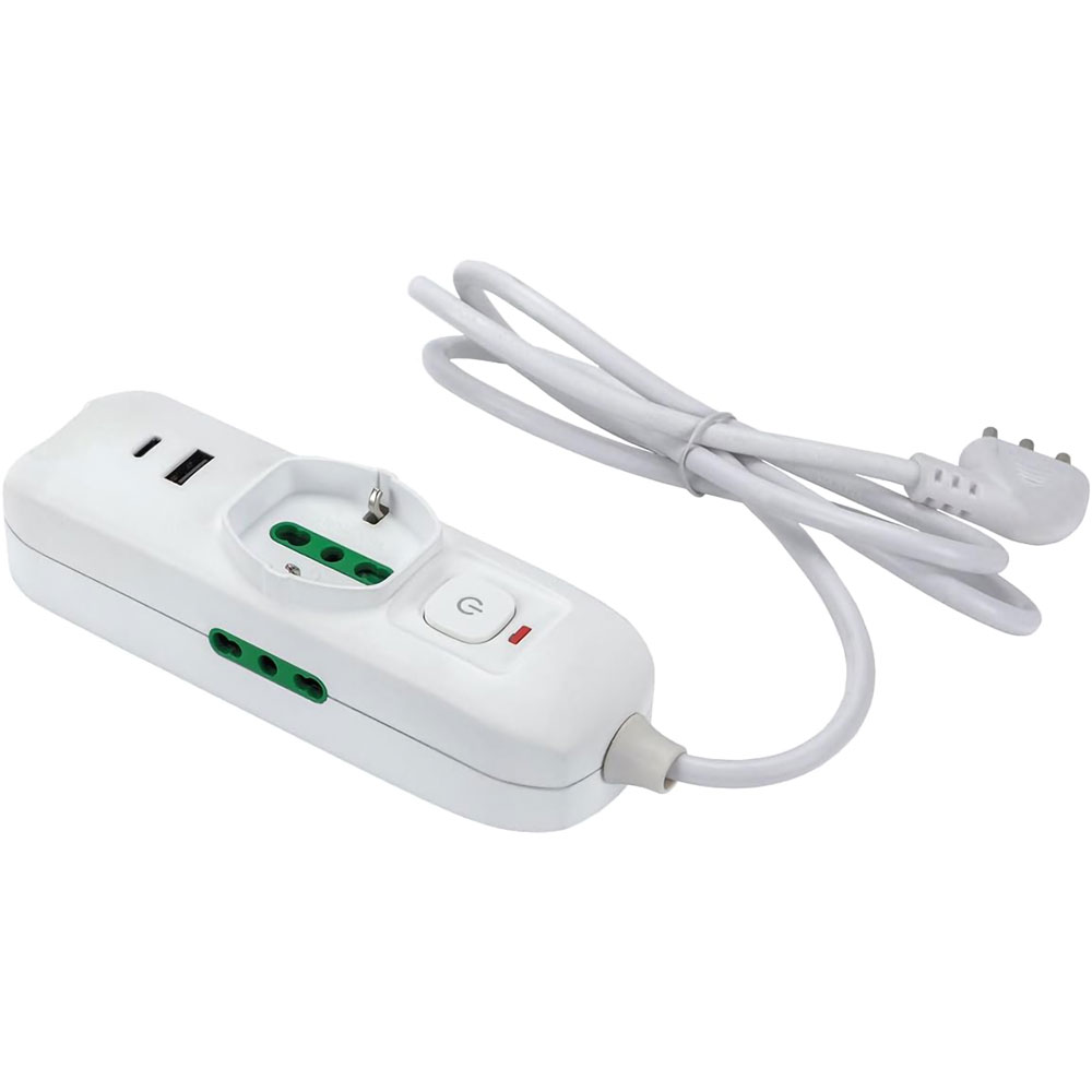 Multipresa mini ‘triax 2’ mt. 1,5 – colore bianco Fanton