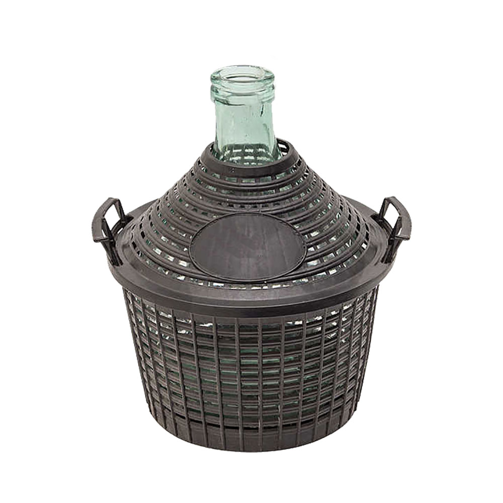 Damigiana in vetro a ‘bocca stretta’ lt.5 – Ø bocca 4,3 cm. senza tappo Senza marca