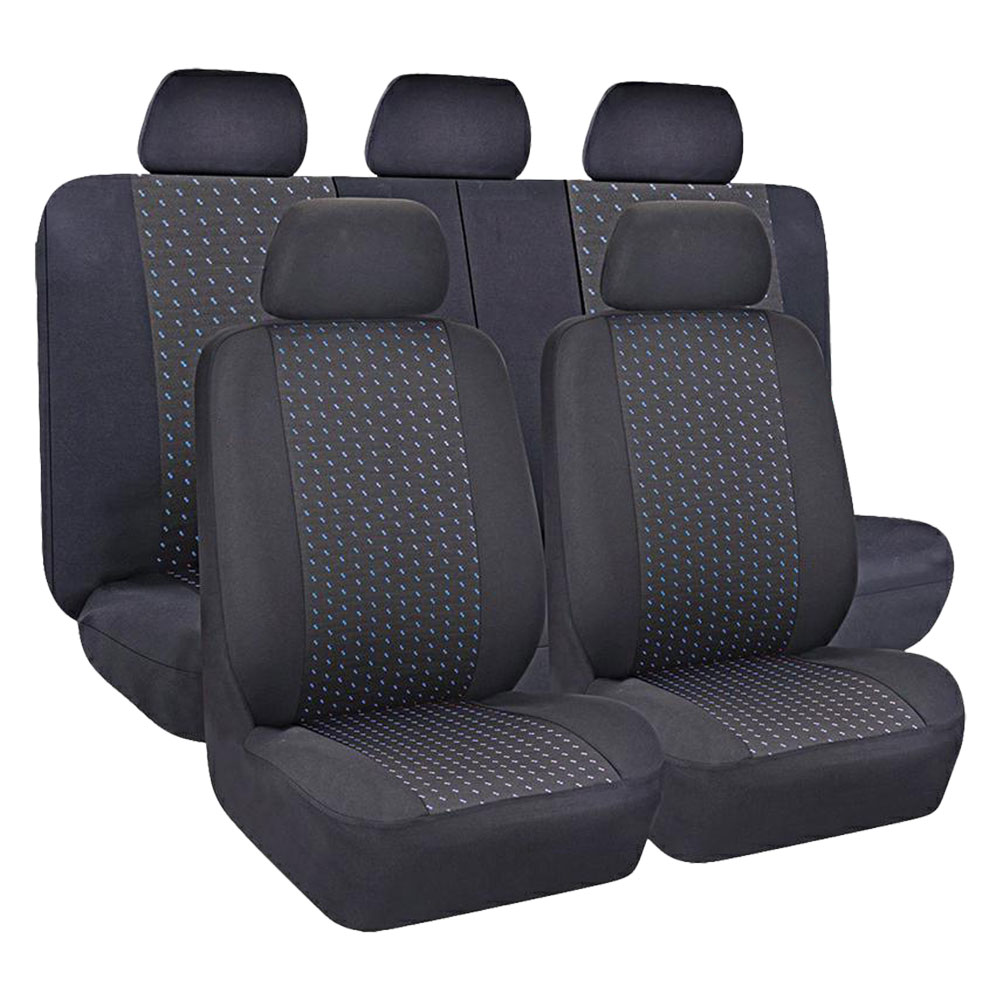 Coprisedile ‘golden blu’ set da 9 pezzi – 4 sedili + 5 poggitesta Senza marca