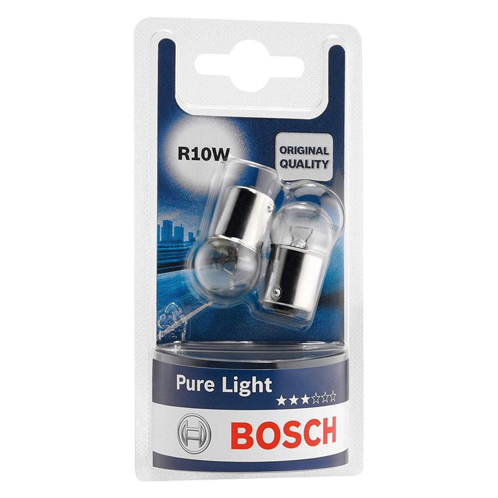 Lampadina luce targa r10w – 12 v – 10 w – attacco ba15s – 2 pezzi Bosch