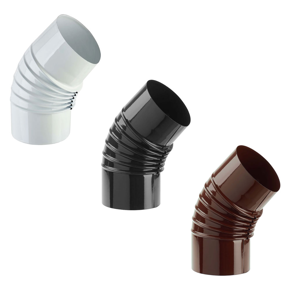 Gomito smaltato per stufe ø 10 – 45° colore bianco Europrofil
