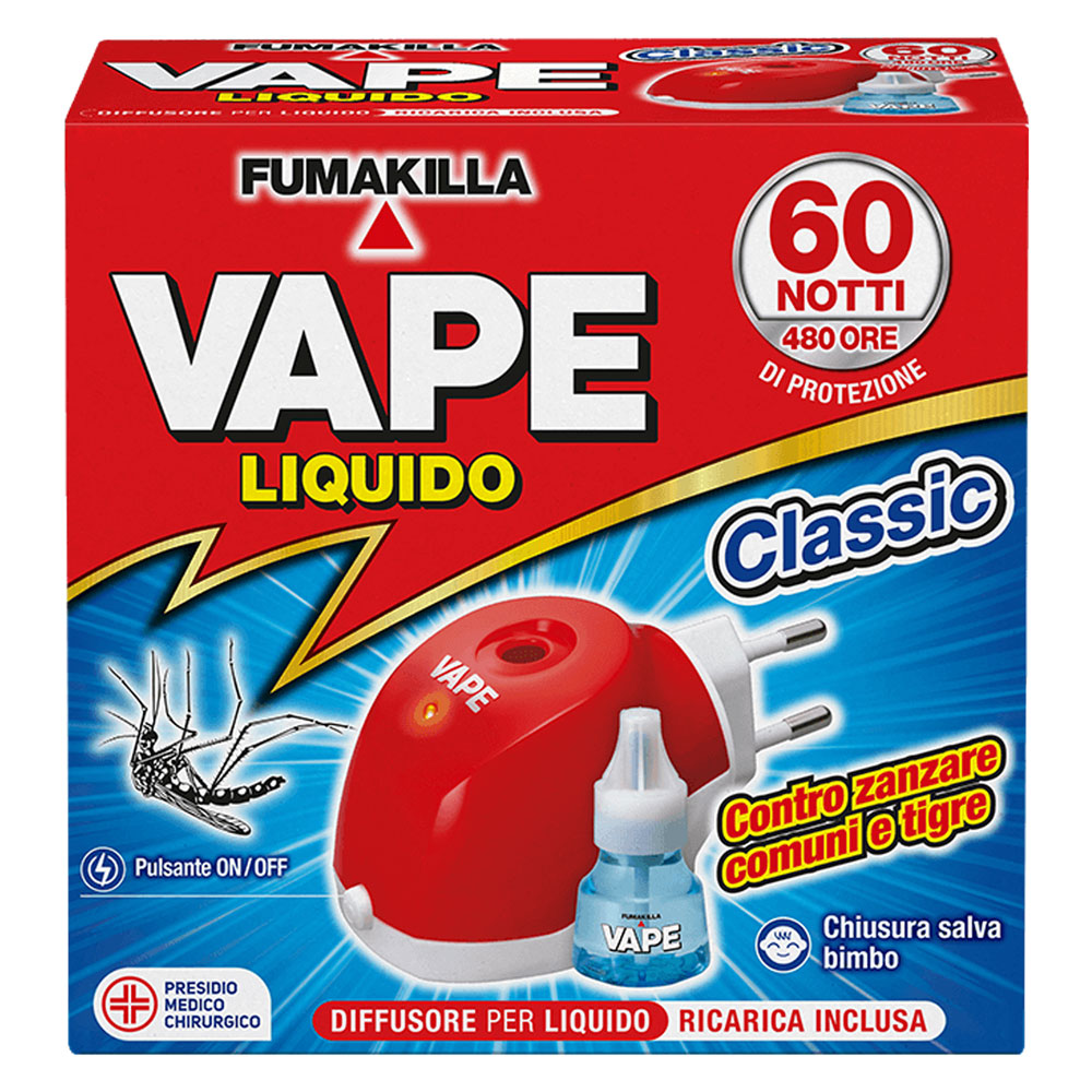 Antizanzare elettrico ad emanazione ‘liquida’ 30 ml – con 1 ricarica liquida (per 60 notti) Vape