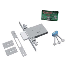 Serratura triplice a doppia mappa da infilare per fascia '2003 securmap 11' e 60 - 4 mandate / corsa 40 mm Securemme