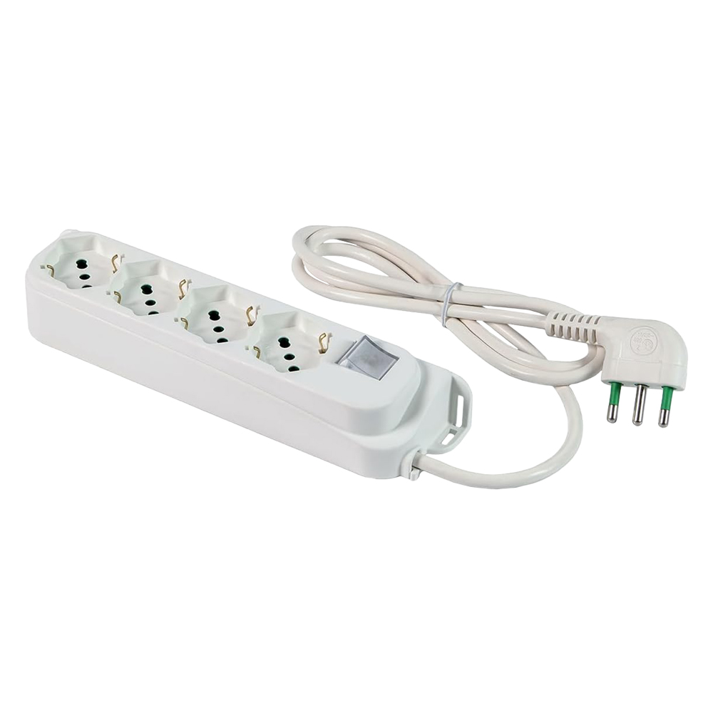 Multipresa con interruttore ‘omega’ mt. 3 – bianca Fanton