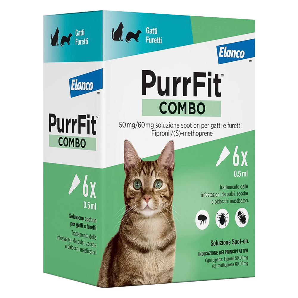 Antiparassitario ‘purrfit combo’ gatti/furetti – 6 pipette ml 0,5 Elanco