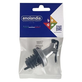 Tappo versatore con coperchio 8,5 x 3,5 cm - nero Enolandia