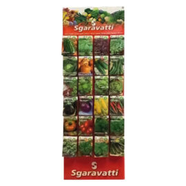 Espositore verticale in cartone per bustine semi 24 ganci Sgaravatti