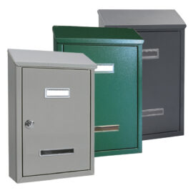 Cassetta postale 'peonia' cm 24,5x7,5x h.36 - grigio argento Kasart