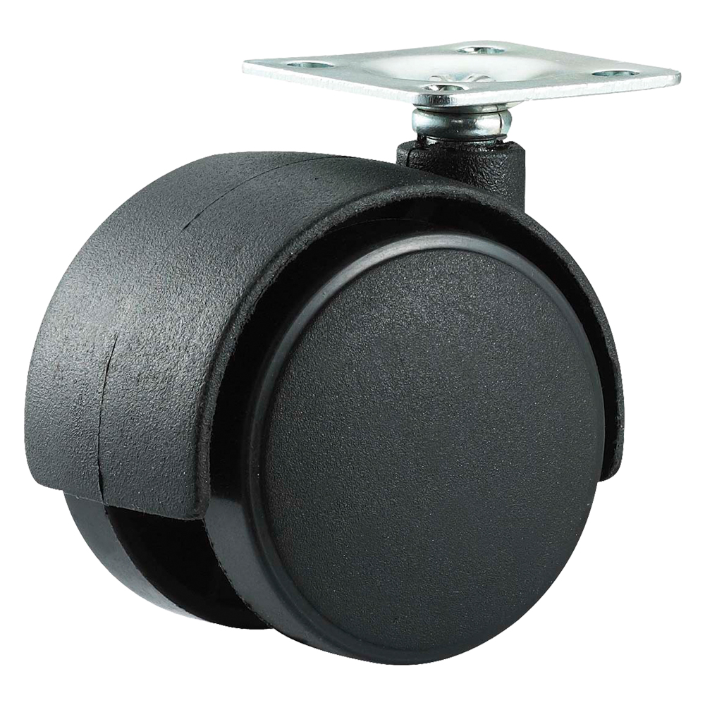 Ruota per mobili doppia ø 40 – piastra mm 38 x 38 – capacità kg 25 – pz 2 bl Uniko