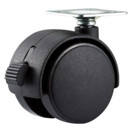 Ruota per mobili doppia ø 50 - piastra mm 38 x 38 - capacità kg 30 - pz 2 bl Uniko