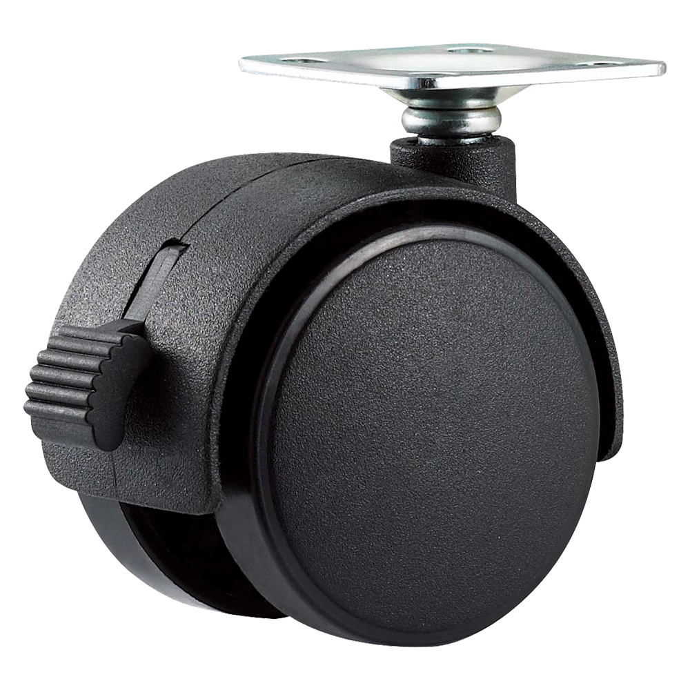 Ruota per mobili doppia ø 40 – piastra mm 38 x 38 – capacità kg 25 – pz 2 bl Uniko