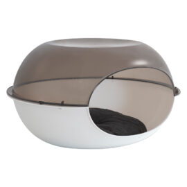 Cuccia con cuscino 'luna' bianco / fumè - cm 57 x 48 x h. 31 Mp bergamo s.r.l.