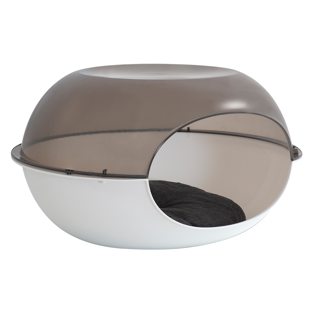 Cuccia con cuscino ‘luna’ bianco / fumè – cm 57 x 48 x h. 31 Mp bergamo s.r.l.