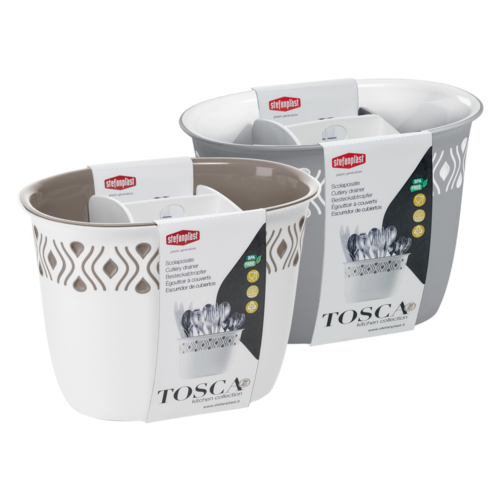 Scolaposate ‘tosca’ bianco/tortora Stefanplast