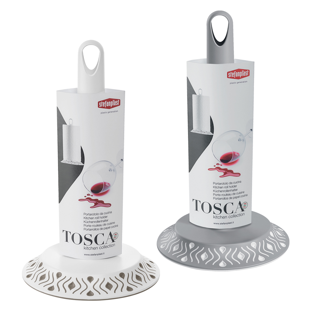 Portarotolo da cucina ‘tosca’ bianco/tortora Stefanplast