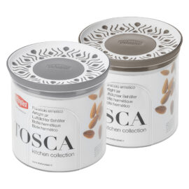 Barattolo tondo 'tosca' grigio/bianco Stefanplast