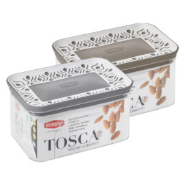 Barattolo rettangolare 'tosca' grigio/bianco Stefanplast