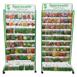 Espositore verticale in metallo per bustine semi 72 ganci Sgaravatti