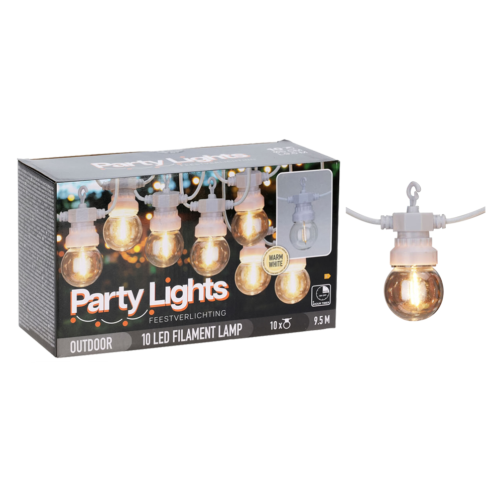 Catena lineare a led ‘party lights’ 10 led – 9,5 mt Senza marca