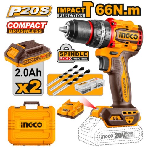 Trapano a percussione compact brushless 66 nm