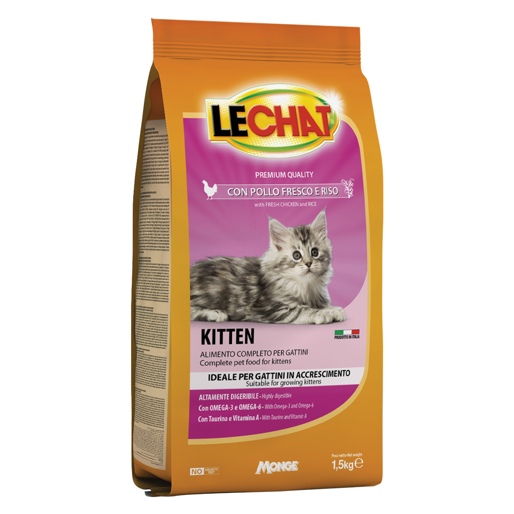 Croccantini per gatti ‘le chat junior kitten’ kg 1,5 Monge