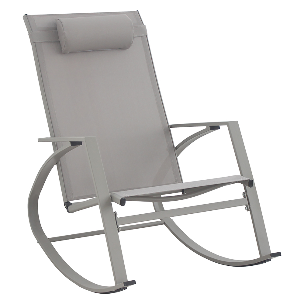 Sedia a dondolo ‘siesta’ struttura tortora – tessuto marrone chiaro Lif